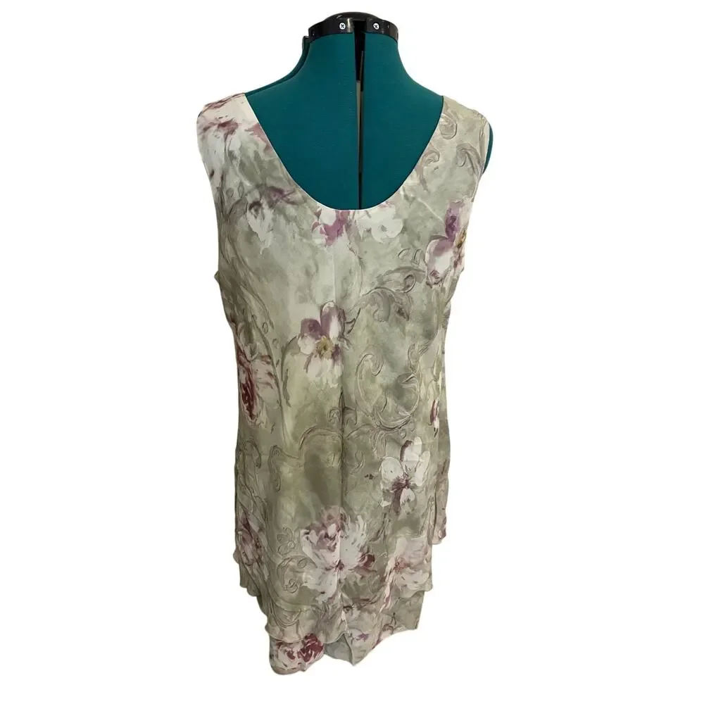 Jeffrey Dara Evenings Tom Barra Vintage Womens Sleeveless Dress Jacket Floral 22